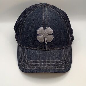 Lucky Brand Ball Cap  Live Lucky  L/XL  Memory Fit Black Clover, Live Lucky Golf